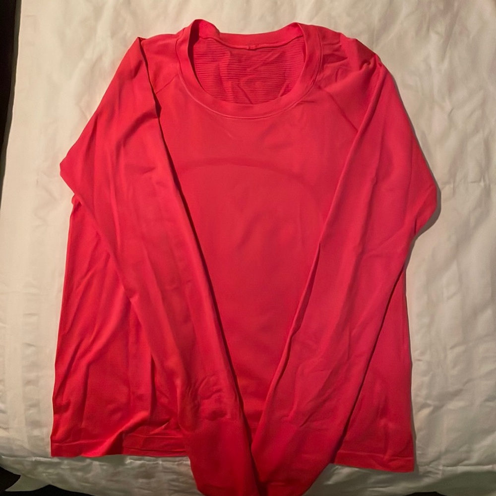 Red/Orange Lululemon Swiftly Tech Long Sleeve Shirt